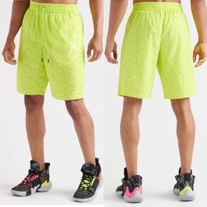 Nike Air Jordan Cyber Nylon Cement Poolside Shorts Bright Lime Green Sz S NWT